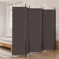 vidaXL Kamerscherm met 6 panelen 300x200 cm stof bruin