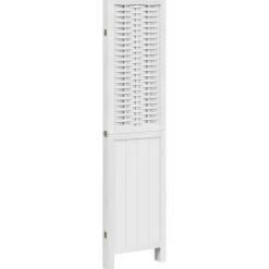 vidaXL Kamerscherm met 4 panelen massief paulowniahout wit