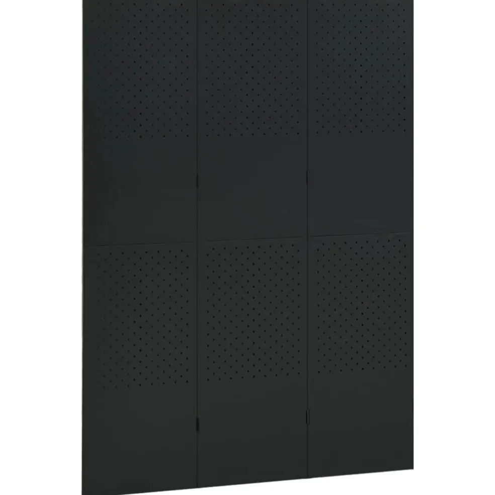 vidaXL Kamerscherm met 3 panelen 120x180 cm staal zwart