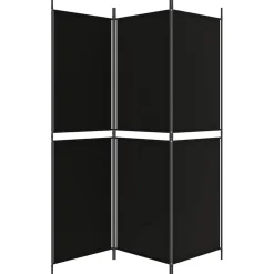 vidaXL Kamerscherm met 3 panelen 150x180 cm stof zwart
