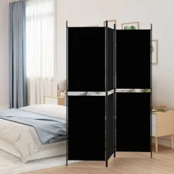 vidaXL Kamerscherm met 3 panelen 150x180 cm stof zwart
