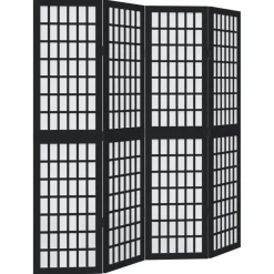 vidaXL Kamerscherm met 6 panelen massief paulowniahout zwart