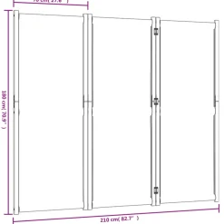 vidaXL Kamerscherm met 3 panelen 210x180 cm taupe