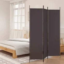 vidaXL Kamerscherm met 3 panelen 150x200 cm stof bruin