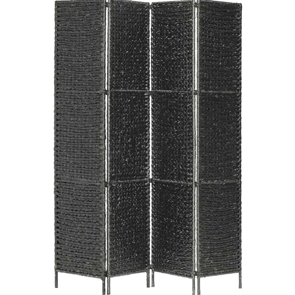 vidaXL Kamerscherm met 4 panelen 154x160 cm waterhyacint zwart