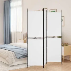 vidaXL Kamerscherm met 3 panelen 150x180 cm stof wit