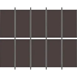 vidaXL Kamerscherm met 5 panelen 250x200 cm stof bruin