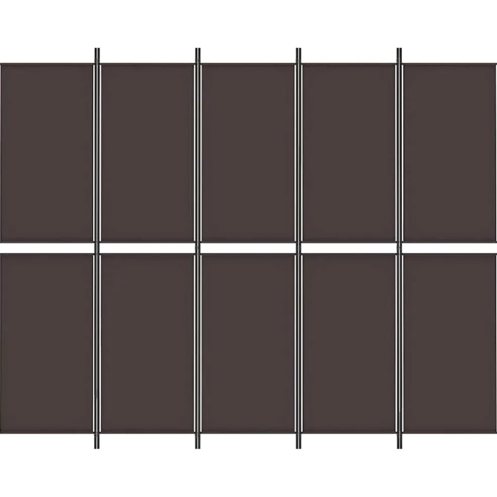 vidaXL Kamerscherm met 5 panelen 250x200 cm stof bruin