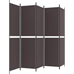 vidaXL Kamerscherm met 5 panelen 250x200 cm stof bruin