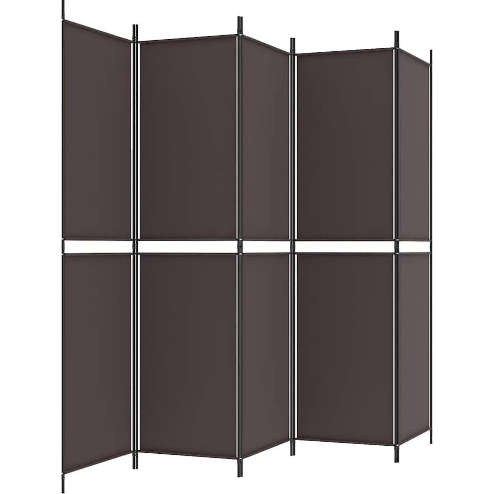vidaXL Kamerscherm met 5 panelen 250x200 cm stof bruin