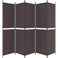 vidaXL Kamerscherm met 5 panelen 250x200 cm stof bruin