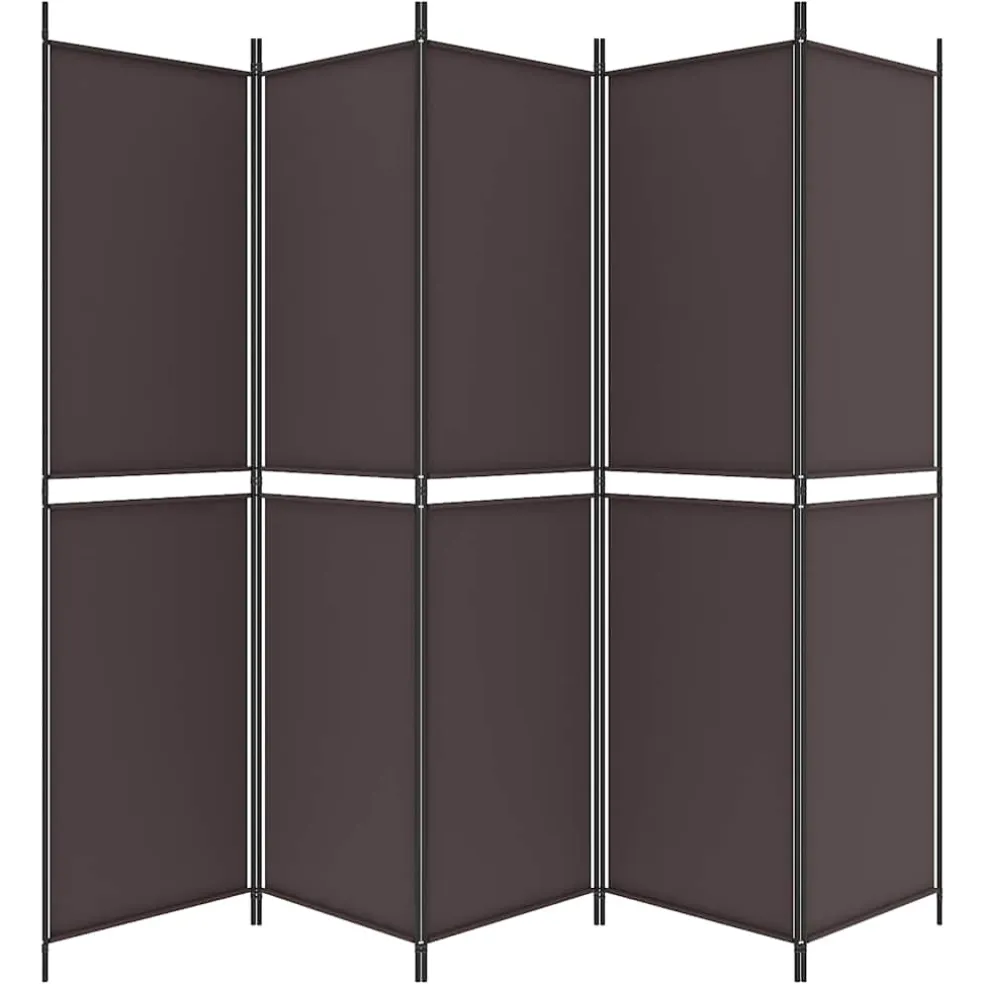 vidaXL Kamerscherm met 5 panelen 250x200 cm stof bruin