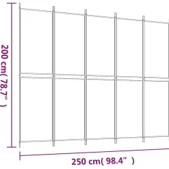 vidaXL Kamerscherm met 5 panelen 250x200 cm stof bruin