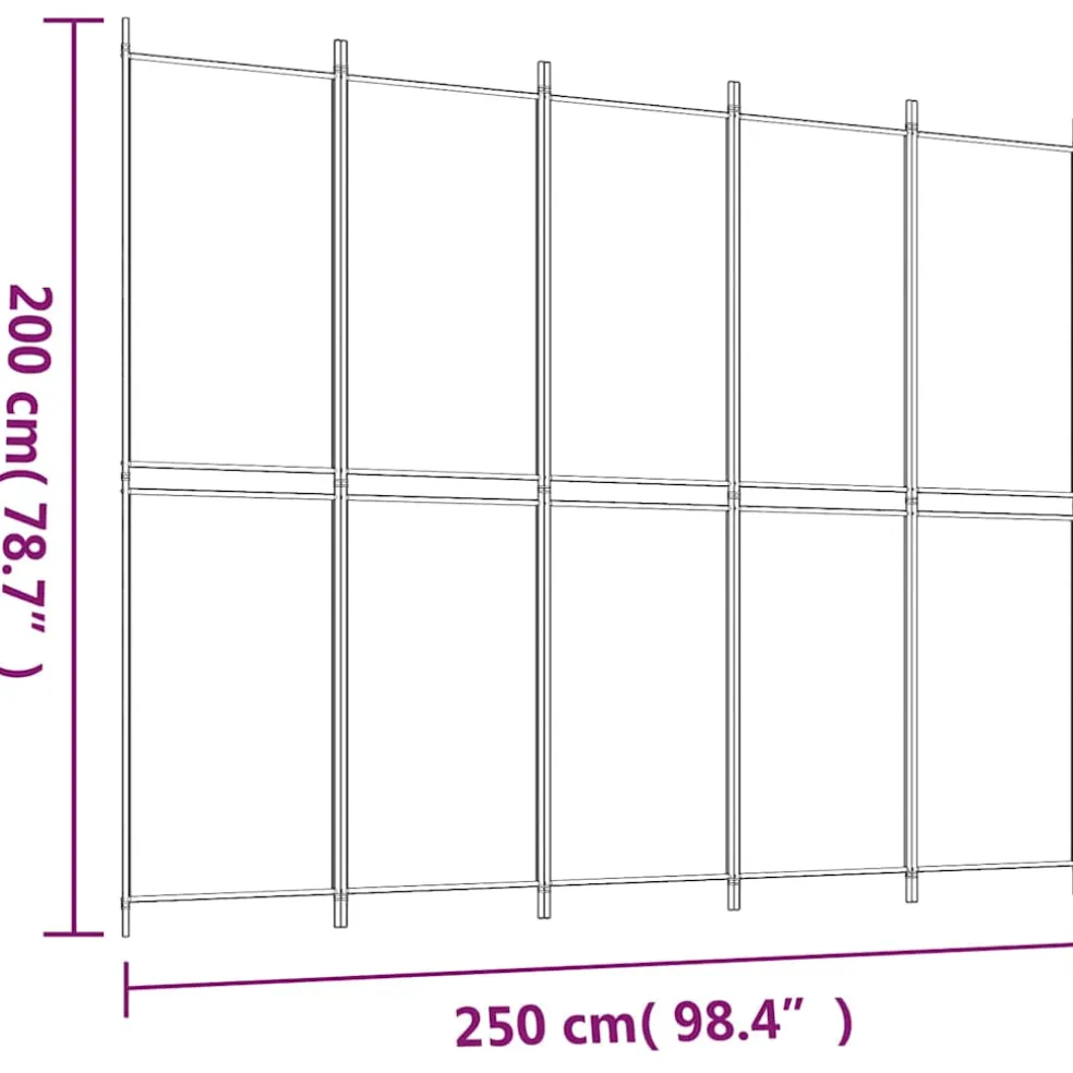 vidaXL Kamerscherm met 5 panelen 250x200 cm stof bruin