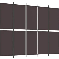 vidaXL Kamerscherm met 5 panelen 250x200 cm stof bruin