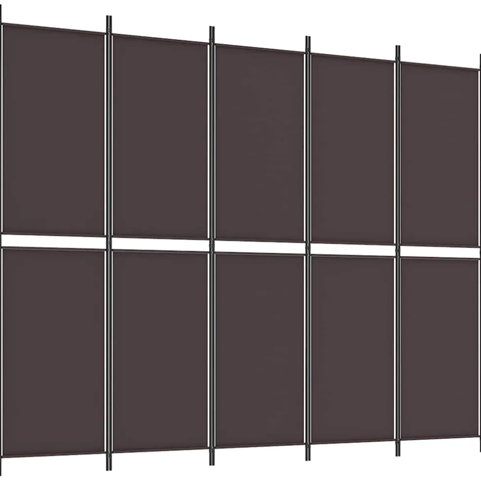 vidaXL Kamerscherm met 5 panelen 250x200 cm stof bruin