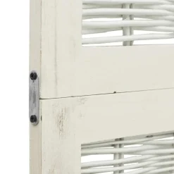 vidaXL Kamerscherm met 5 panelen massief paulowniahout wit
