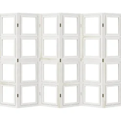 vidaXL Kamerscherm met 6 panelen massief paulowniahout wit