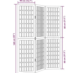 vidaXL Kamerscherm met 3 panelen 150x220 cm stof bruin