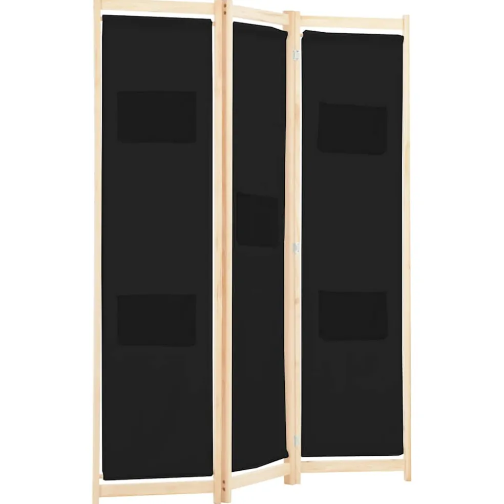 vidaXL Kamerscherm met 3 panelen 120x170x4 cm stof zwart