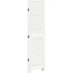 vidaXL Kamerscherm met 5 panelen massief paulowniahout retro wit