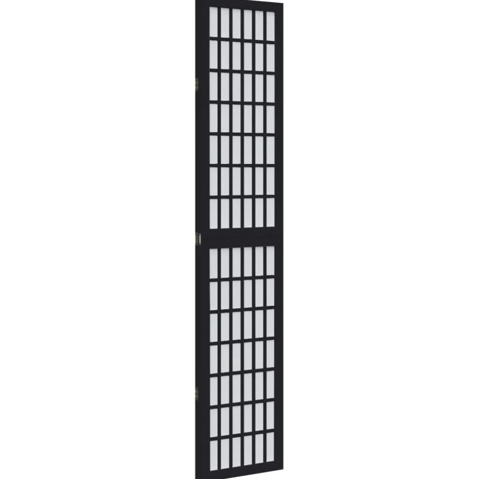 vidaXL Kamerscherm met 3 panelen massief paulowniahout zwart