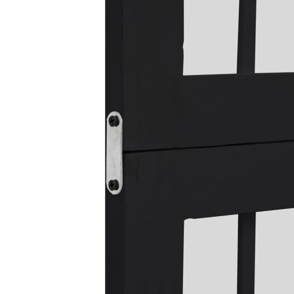 vidaXL Kamerscherm met 3 panelen massief paulowniahout zwart