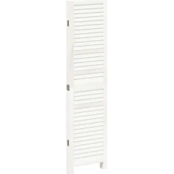 vidaXL Kamerscherm met 4 panelen massief paulowniahout retro wit