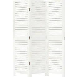 vidaXL Kamerscherm met 3 panelen massief paulowniahout retro wit