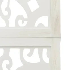 vidaXL Kamerscherm met 3 panelen massief paulowniahout wit