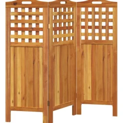 vidaXL Kamerscherm met 3 panelen 121,5x2x115 cm massief acaciahout