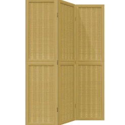 vidaXL Kamerscherm met 3 panelen massief paulowniahout bruin