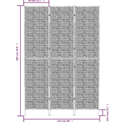 vidaXL Kamerscherm met 3 panelen 122x180 cm waterhyacint