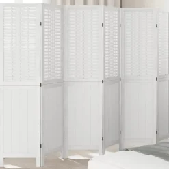vidaXL Kamerscherm met 6 panelen massief paulowniahout wit