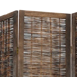 vidaXL Kamerscherm met 4 panelen massief paulowniahout donkerbruin