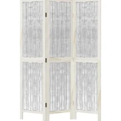 vidaXL Kamerscherm met 3 panelen massief paulowniahout wit