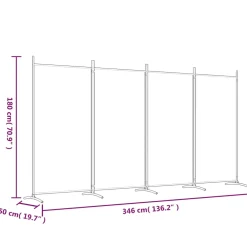 vidaXL Kamerscherm met 3 panelen 210x180 cm lichtgrijs
