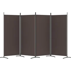 vidaXL Kamerscherm met 4 panelen 346x180 cm stof bruin