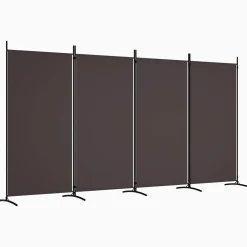 vidaXL Kamerscherm met 4 panelen 346x180 cm stof bruin