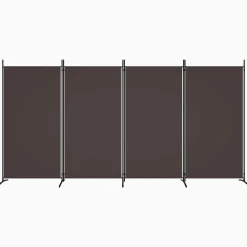 vidaXL Kamerscherm met 4 panelen 346x180 cm stof bruin