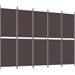 vidaXL Kamerscherm met 5 panelen 250x180 cm stof bruin