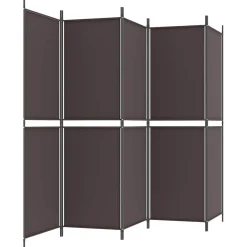 vidaXL Kamerscherm met 5 panelen 250x180 cm stof bruin