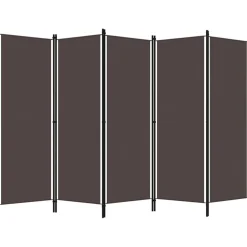 vidaXL Kamerscherm met 5 panelen 250x180 cm bruin