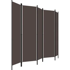 vidaXL Kamerscherm met 5 panelen 250x180 cm bruin