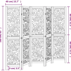 vidaXL Kamerscherm met 6 panelen 240x200 cm stof bruin
