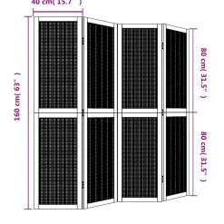 vidaXL Kamerscherm met 4 panelen massief paulowniahout bruin