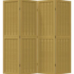 vidaXL Kamerscherm met 4 panelen massief paulowniahout bruin