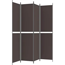 vidaXL Kamerscherm met 4 panelen 200x220 cm stof bruin