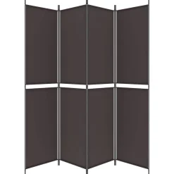 vidaXL Kamerscherm met 4 panelen 200x220 cm stof bruin