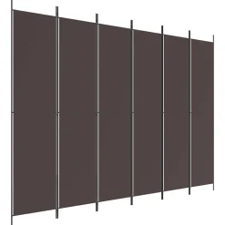 vidaXL Kamerscherm met 6 panelen 300x220 cm stof bruin